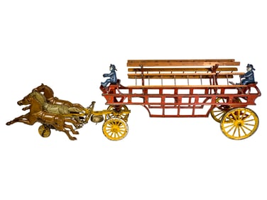 Three Horse Cast Iron Hook and Ladder