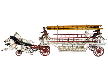 Three Horse Cast Iron Hook and Ladder