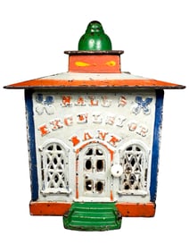 Halls Excelsior Cast Iron Mechanical Bank