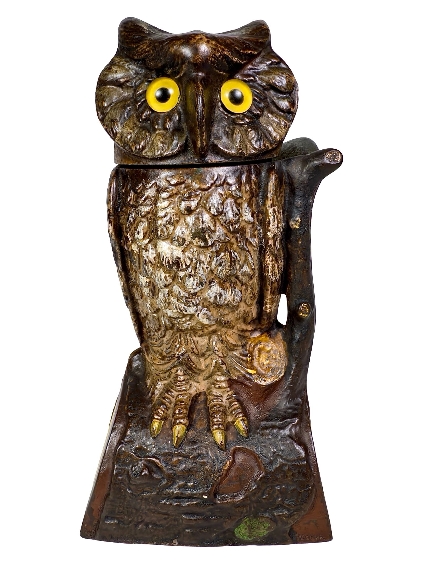 Owl Turns Head Cast Iron Mechanical Bank (1 of 5)