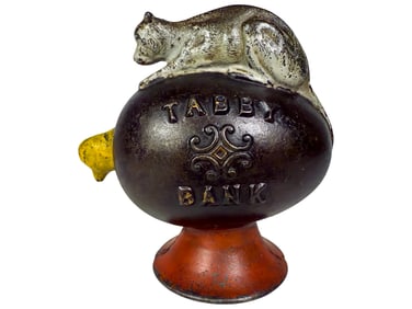 Tabby Cast Iron Mechanical Bank