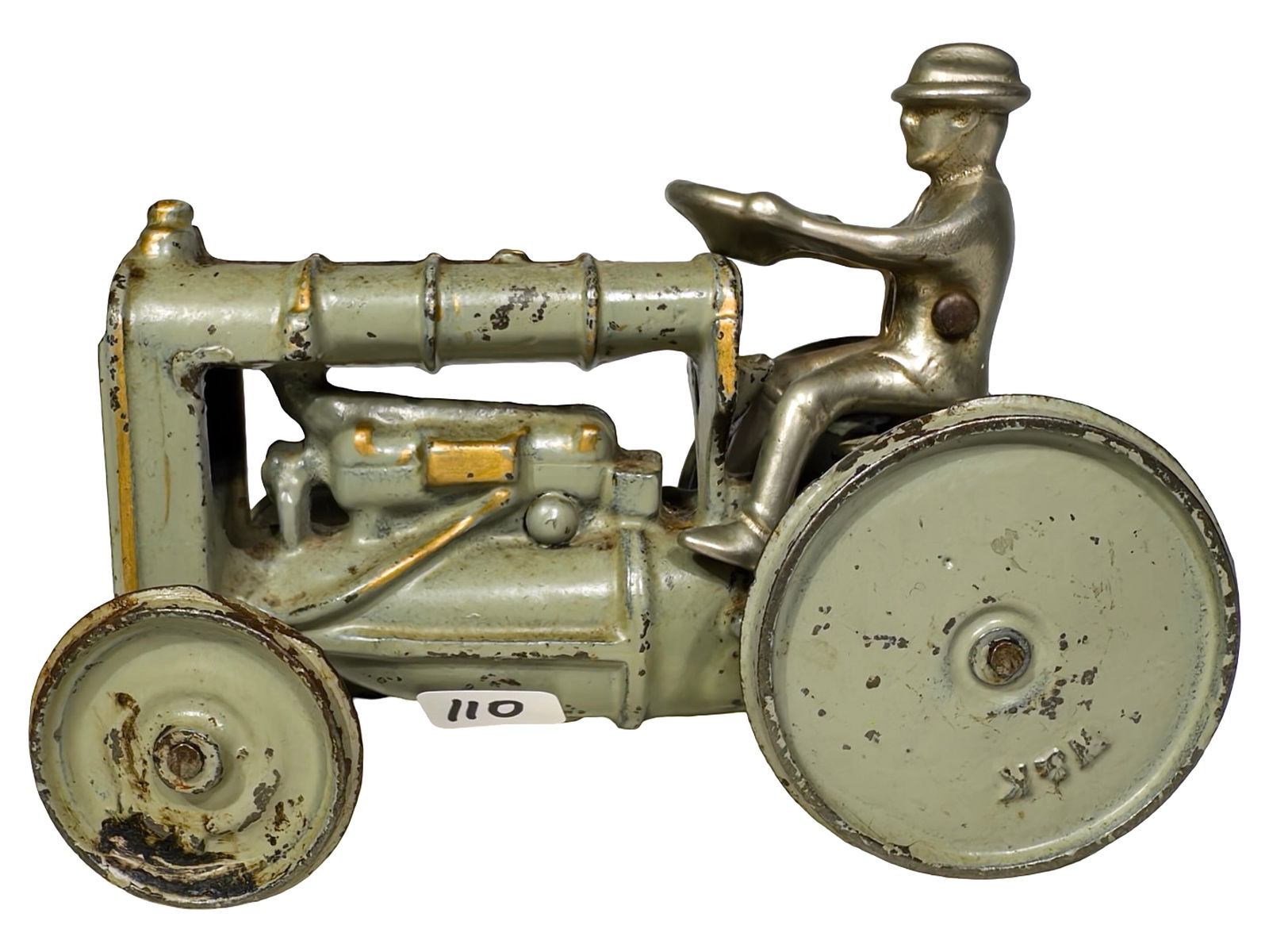 Fordson Cast Iron Tractor: Made by W & K. American 1930's. 4" Tall x 6" Long x 3" Deep.