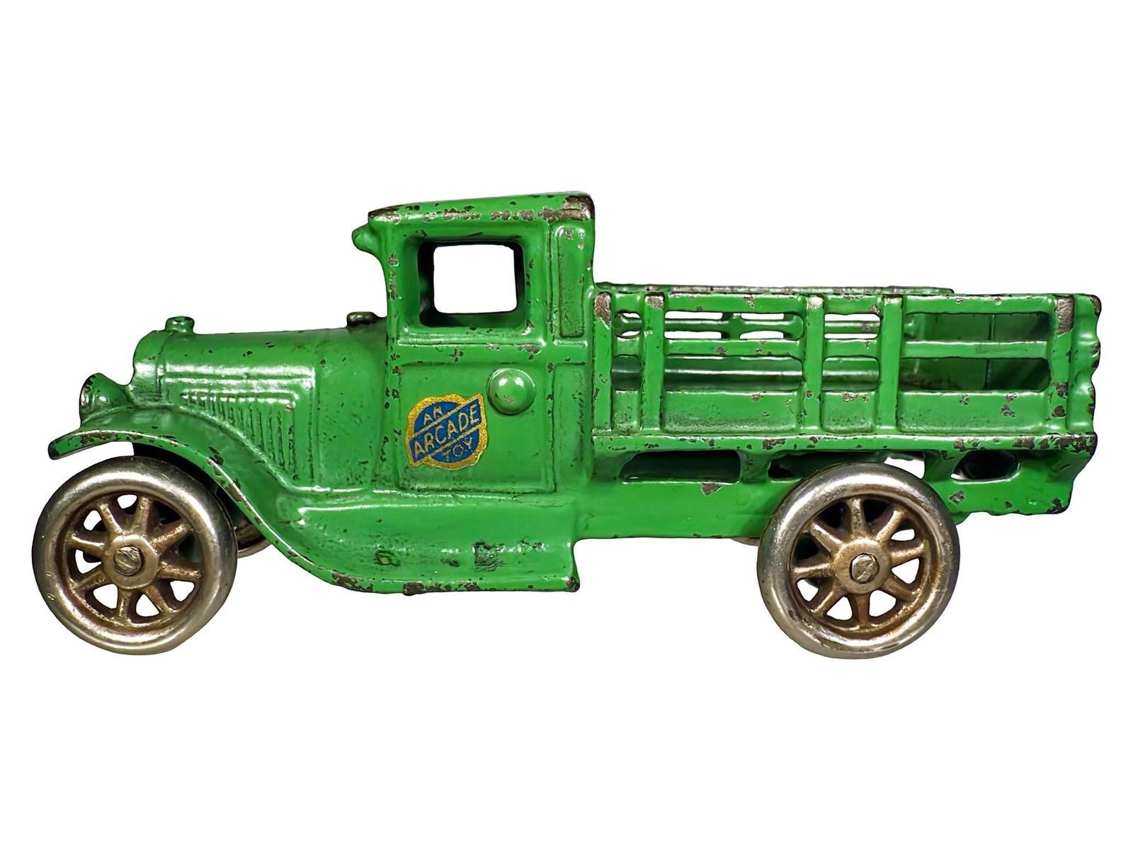 Green Cast Iron Stake Truck (1 of 6)