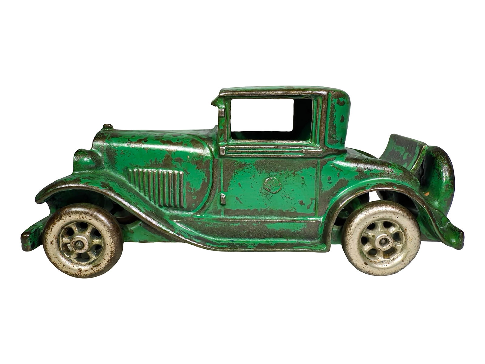 Vindex Cast Iron Coupe with Rumbleseat: Made by Vindex Toys. Very Rare. Illinois 1928.