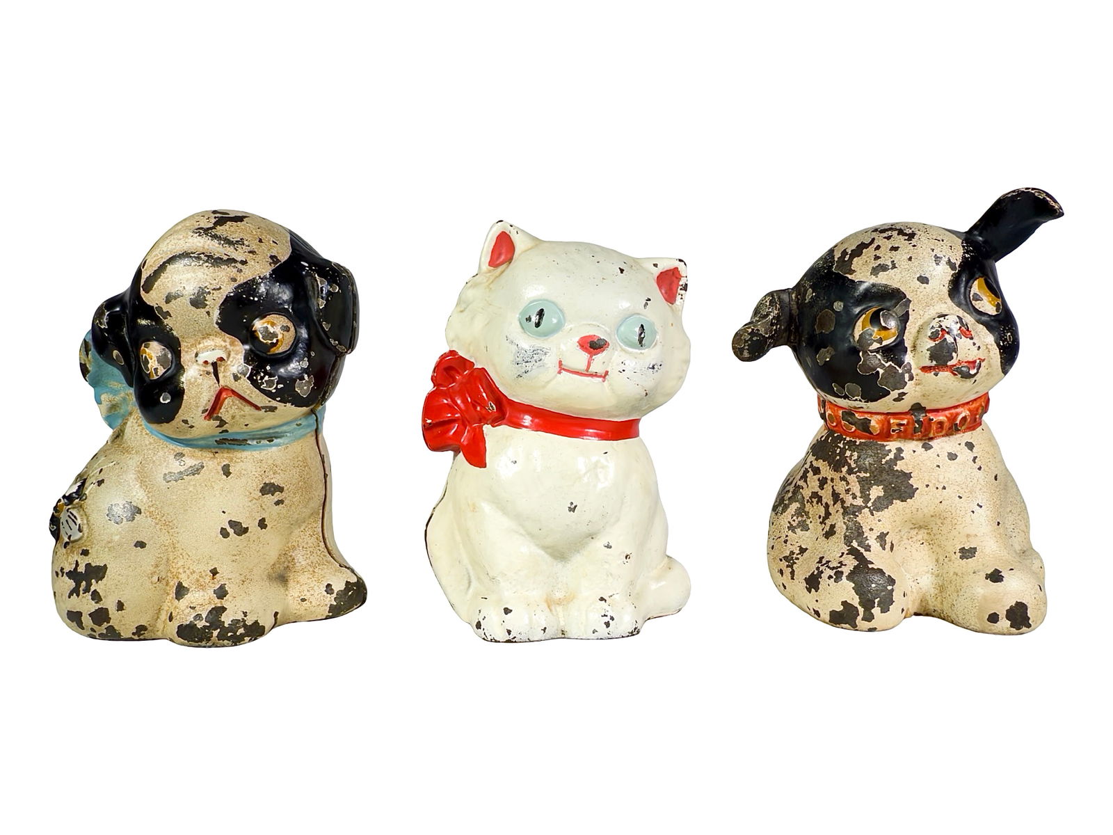 Two Dogs / Cat Cast Iron Still Banks (1 of 2)