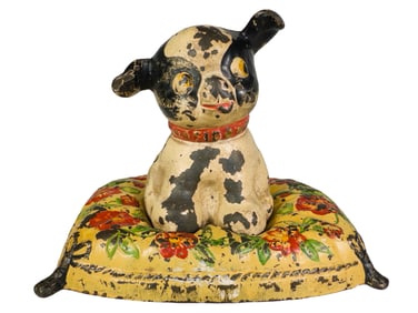 Fido on Pillow Cast Iron Still Bank