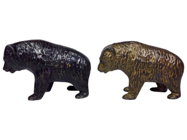 Two Teddy Bear Cast Iron Banks