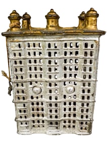 Cast Iron Skyscraper Bank with Six Posts