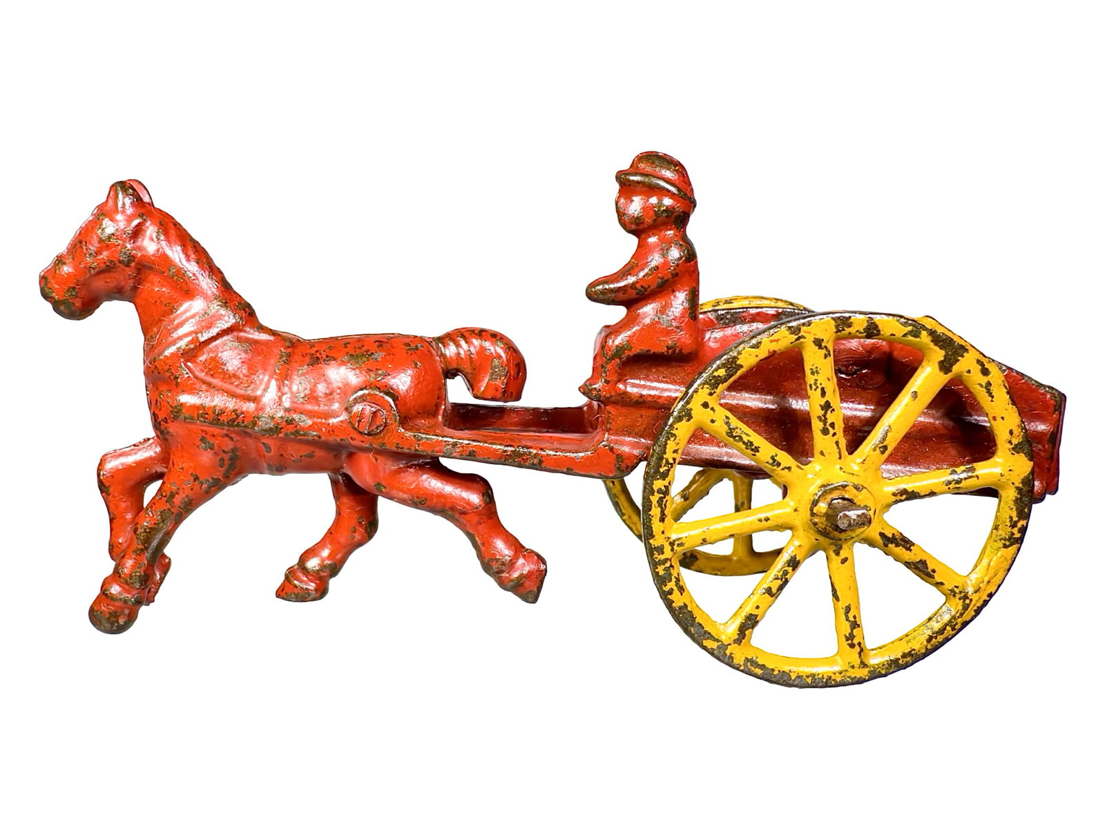 Miniature Cast Iron Coal Wagon: Hubley Mfg. Company. Lancaster, PA. 1910's - 5" L x 2 1/2" T x 2 1/2" D. Olshefski Collection.