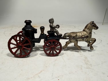 Single Horse Miniature Cast Iron Pumper