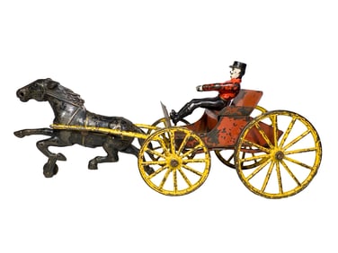 Single Horse Fire Chief Cart - Tin and Iron