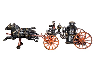 Two Horse Cast Iron Pumper with built-in Driver