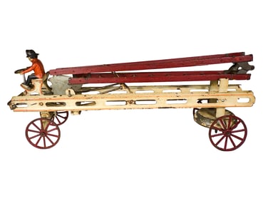 Early Motorized Hook and Ladder - Tin, Iron and Wood
