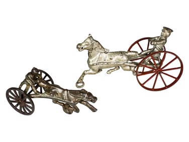 Two Cast Iron Sulky Toys