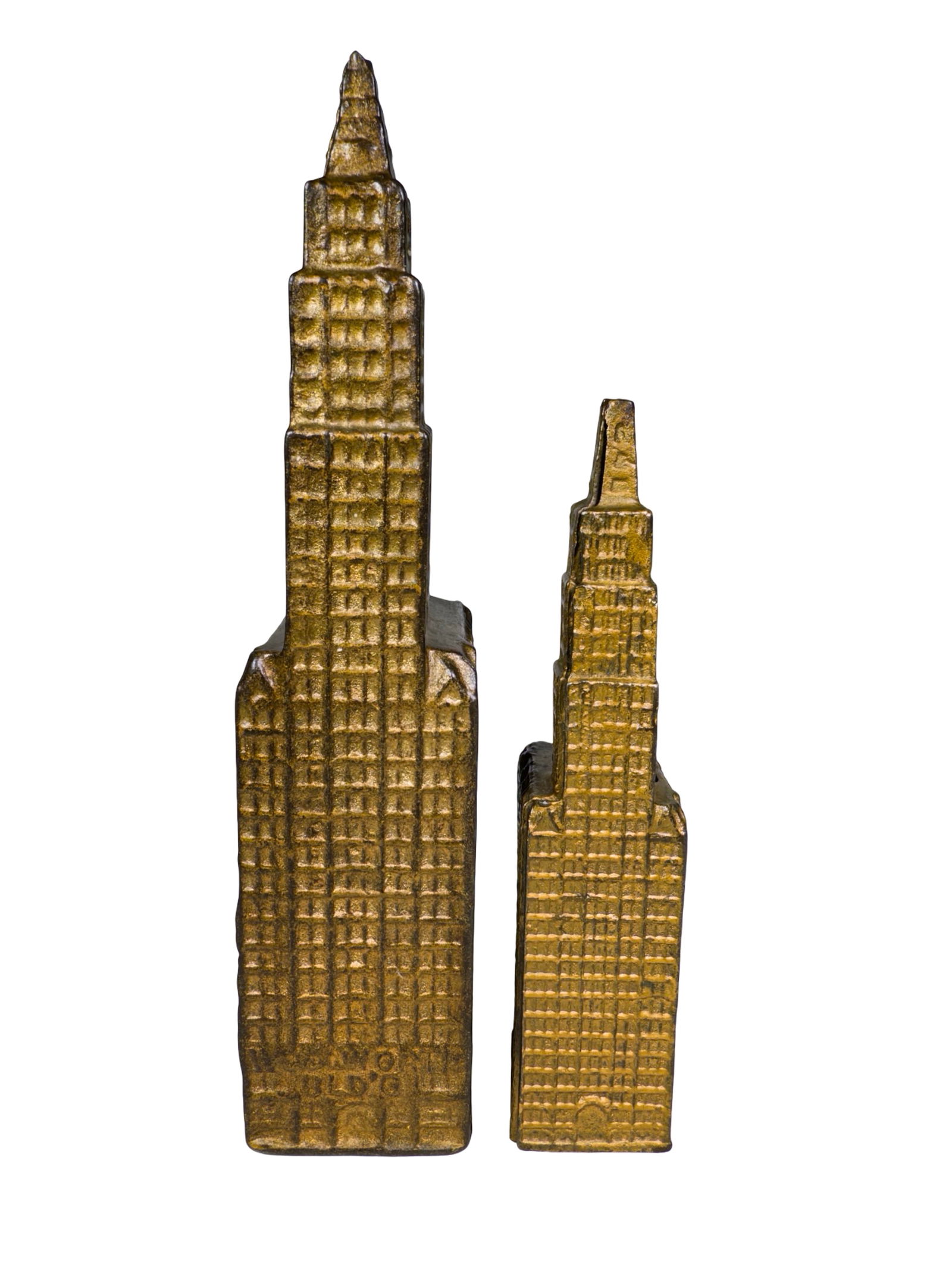 Large and Small Woolworth Banks - Cast Iron: A.C. Williams Company - Ravenna, OH. 1920's - 6" and 8"Tall
