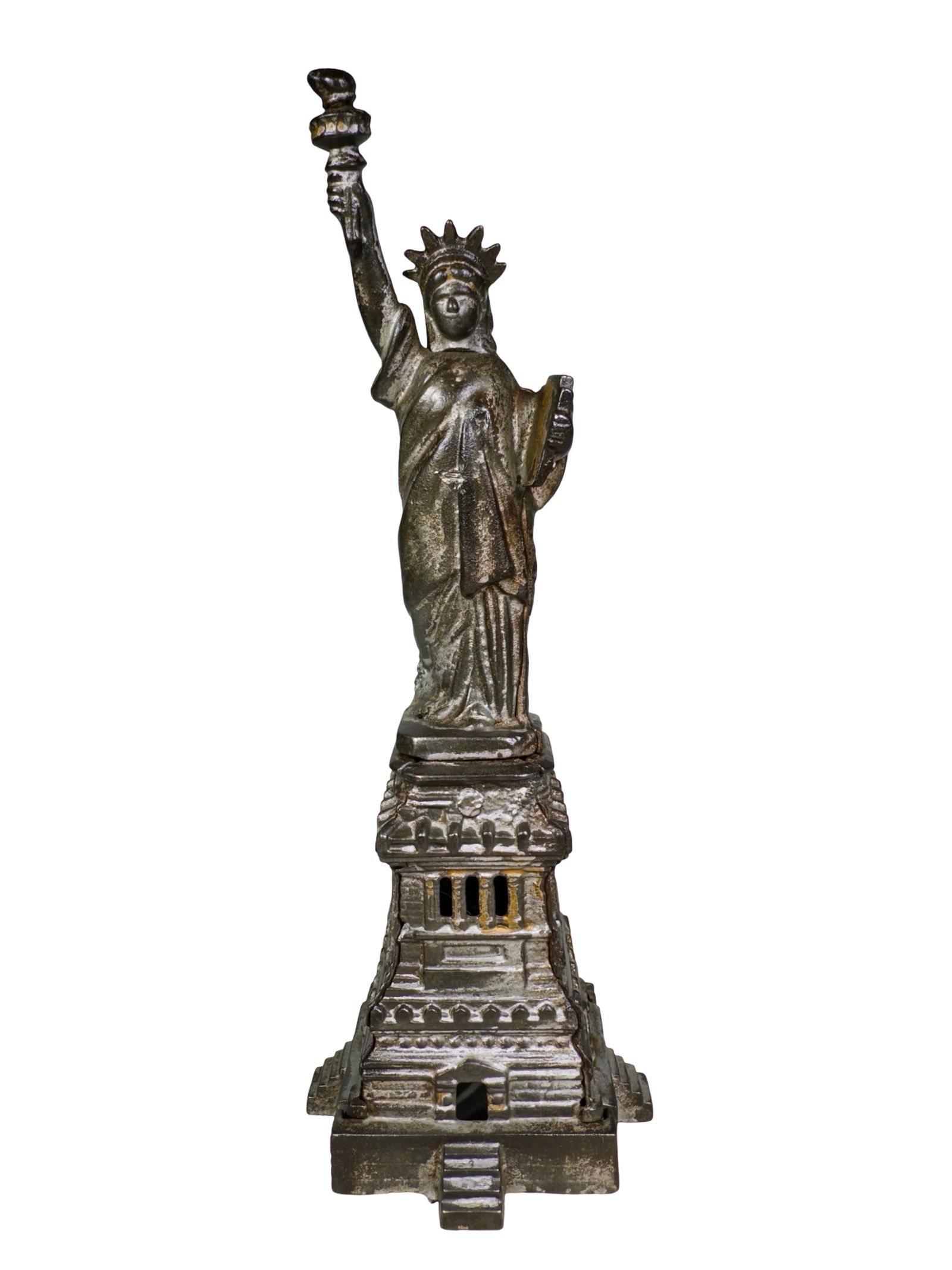Statue of Liberty Bank Cast Iron - Large Size: Kenton Hardware - Kenton, OH. 1915 - 10"T x 3 1/2"W x 3 1/2"D