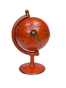 Globe on Arc Cast Iron Bank