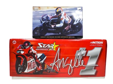 Two Motorcycle Themed Collectibles - Angelle Seeling Winston - Salem 2001 and a Harley-Davidson