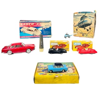 Miscellaneous Toy Group - 5 total Four Autos/One Helicopter