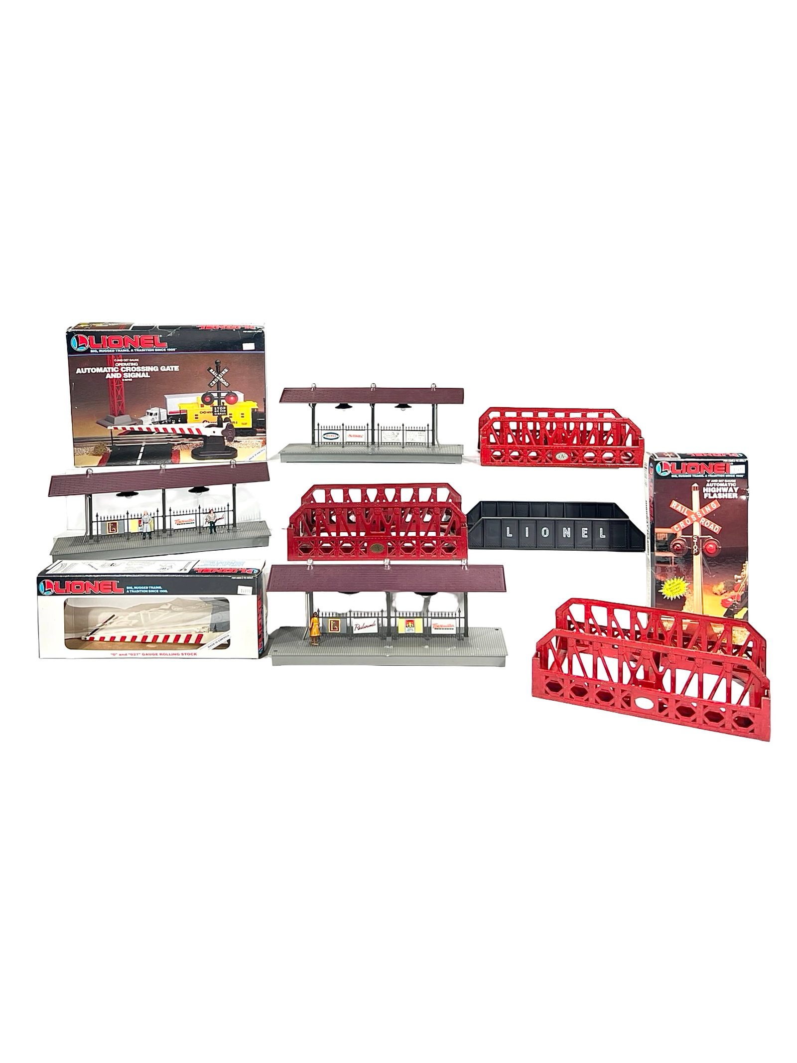 Lionel Accessories - 10 pieces: American 1940's to 1990's - Largest Box is 12"L x 8 3/4"T x 2 1/2"D