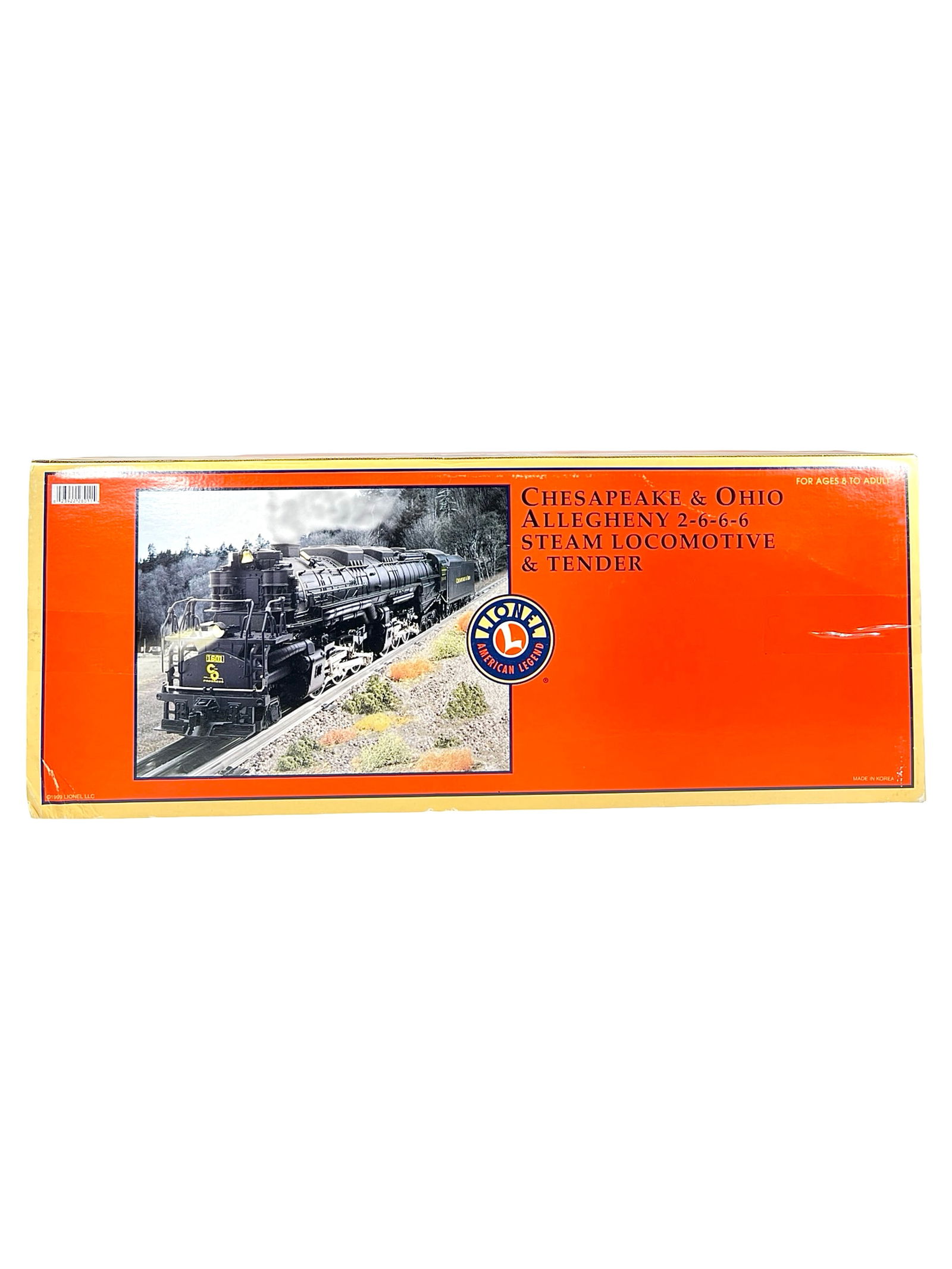 Chesapeake and Ohio / Allegheny 2-6-6-6 - Steam Locomotive and Tender: Lionel Modern Era - American 1990's - Box is 28 1/2"L x 11 1/2"T x 7 1/4"D