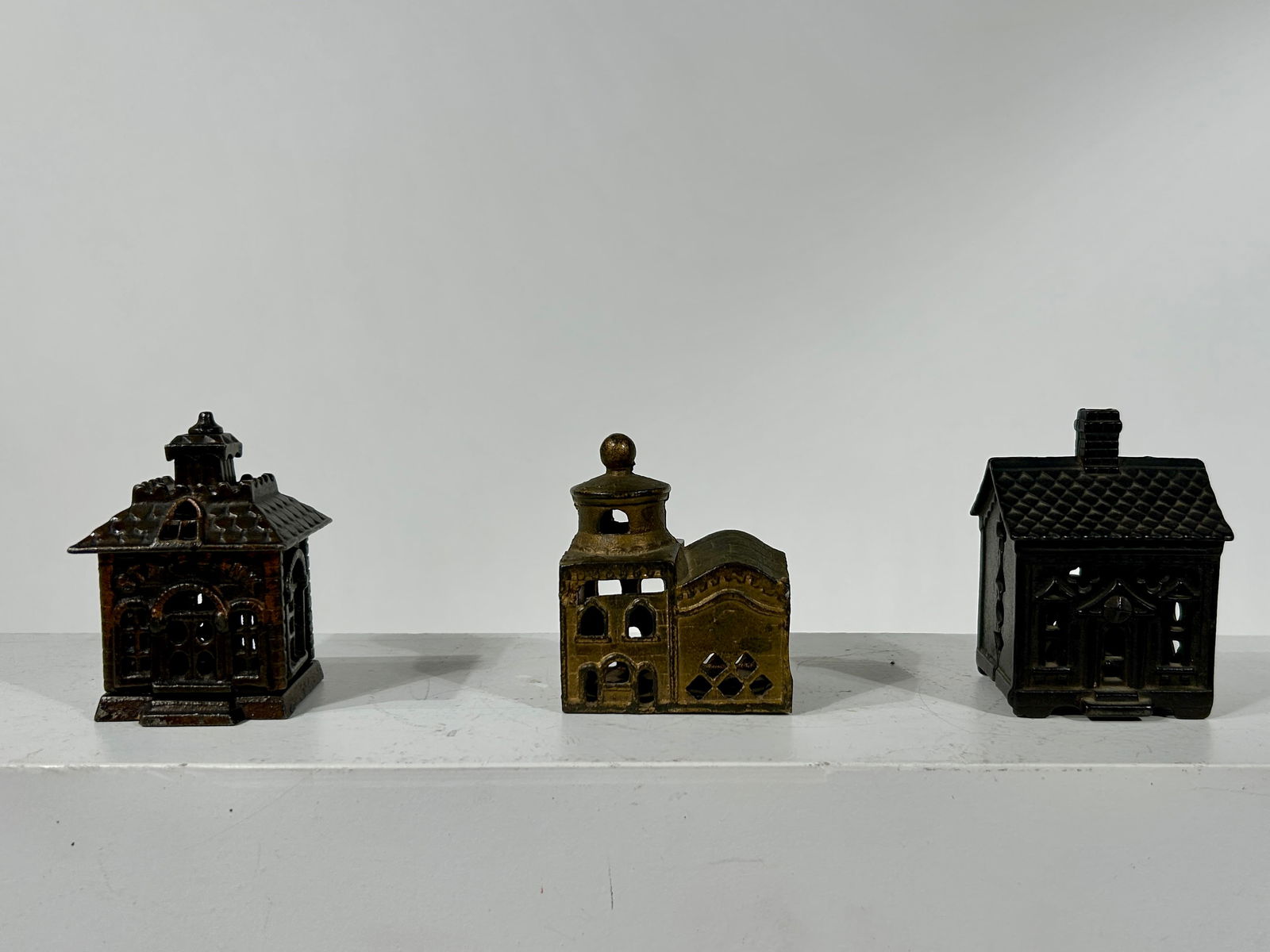 Three Cast Iron Building Banks (1 of 3)