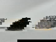 Lot of Two Building Banks - Bethel College Library and Dollar Savings Bank: A.C. Rehberger / Service Foundry - American 1930's/1950's - Longer One is 5 1/4"