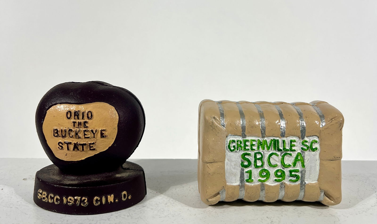 Two Modern Still Banks: American 1973/1995 - SBCCA Convention Banks - 3 1/2"-4"Long