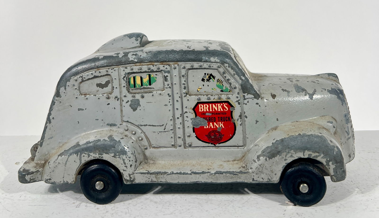Brinks Truck Alloy Made Bank: American 1950 - 8 1/4"L x 4"T x 3 1/2"D