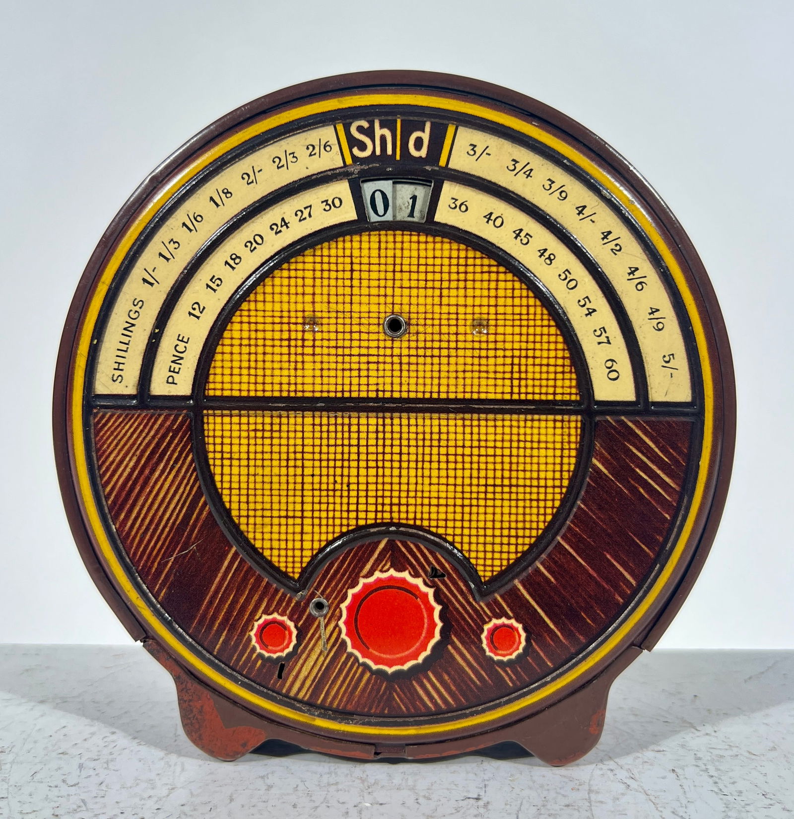 Tin Radio Bank: Probably German 1930's - 5"T x 5"W x 2 1/2"D