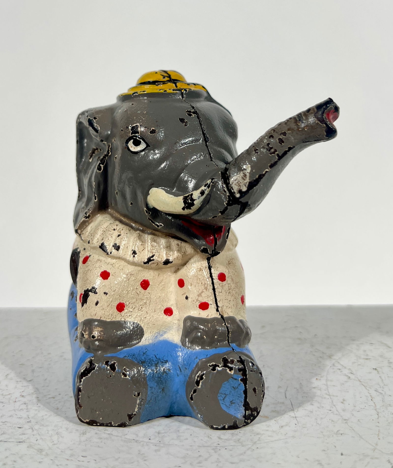 Circus Elephant Cast Iron Still Bank: Hubley Mfg. Co. - Lancaster, PA. 1930 - 3 1/4"W x 3 3/4"T