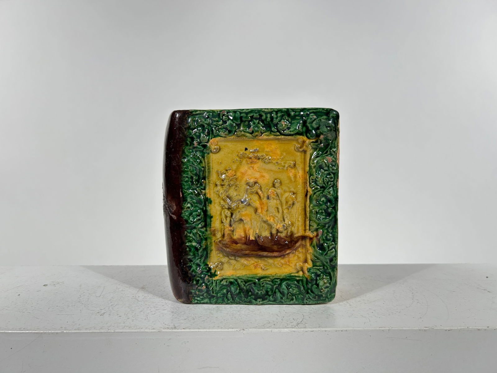 Ceramic Book Bank: Austrian 1910 - 5 1/4"T x 4 1/2"W x 2"D