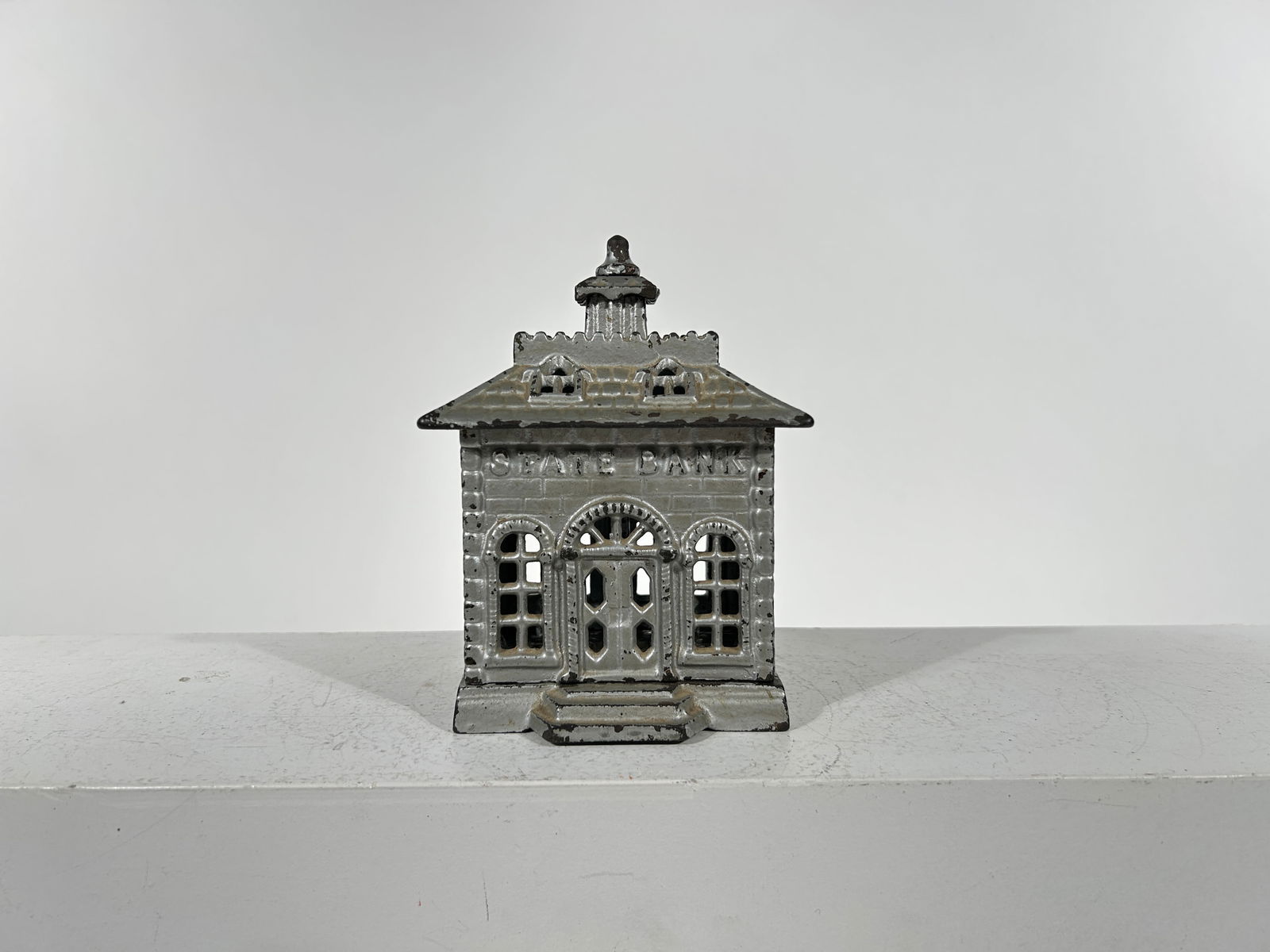 State Bank - Straight Letters - Rare in Silver Paint: Grey Iron Casting Co. - Pennsylvania 1905 - 4"W x 5 1/2"T x 3"D