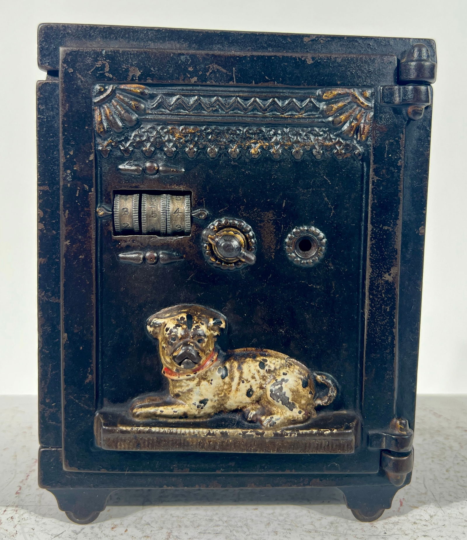 Watchdog Safe Bank: J & E Stevens Co. - Cromwell, CT. 1890's - 6"T x 4 1/2"W x 4"D