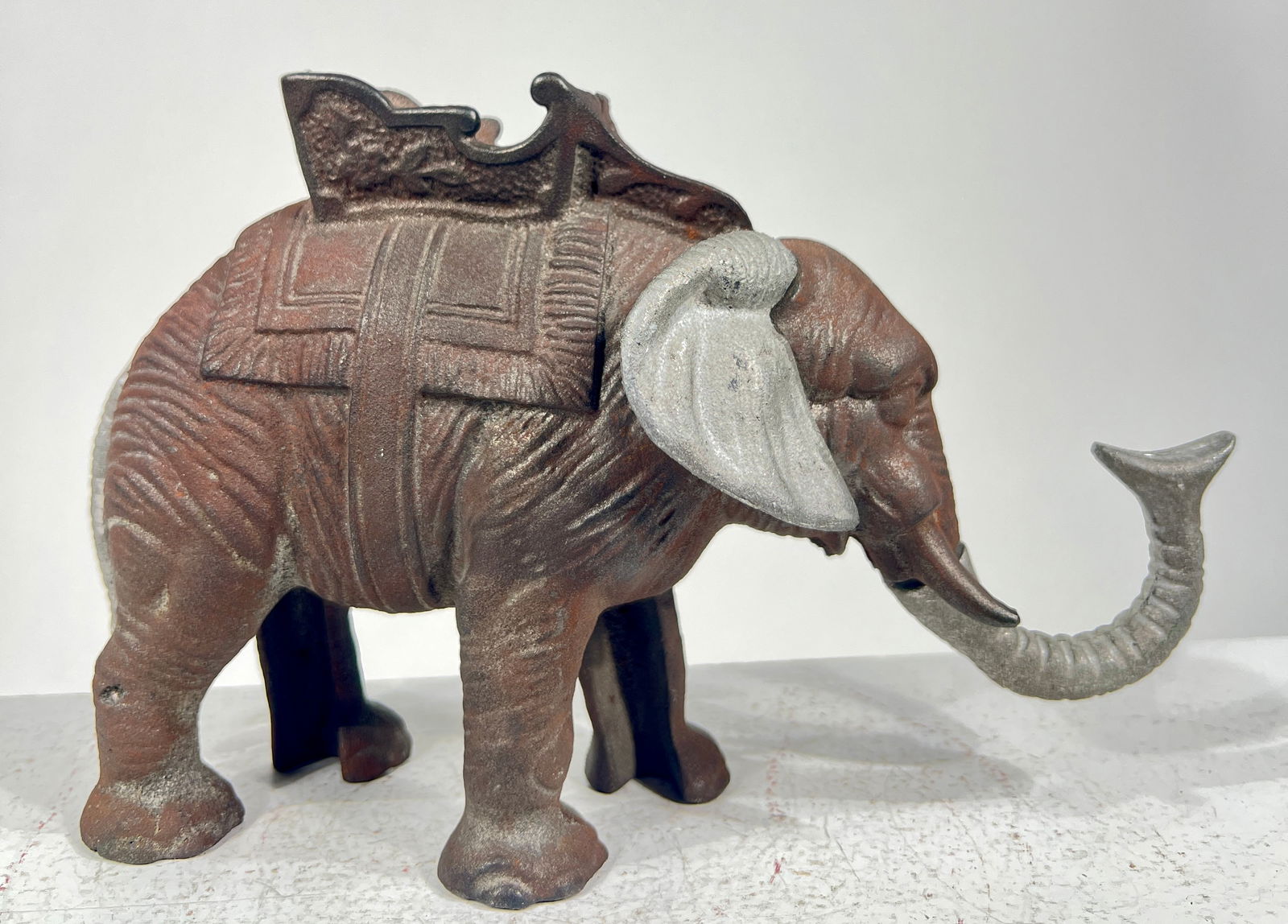 Elephant with Howdah Cast Iron Mechanical Bank - Assembled Unpainted (1 of 2)