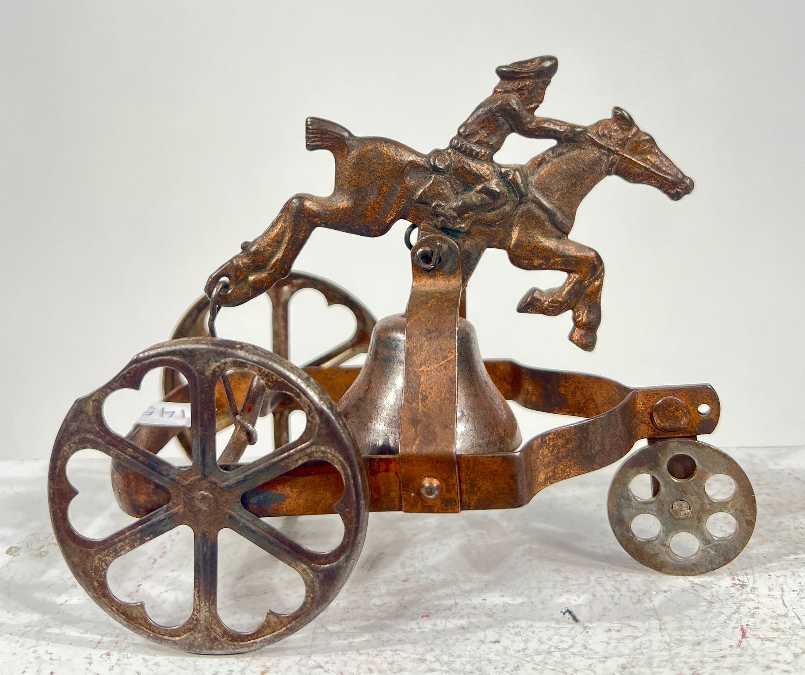 Rough Rider Bell Toy: Made by Watrous Mfg. - CT. 1910 - 5 1/2"L x 5"T x 2"D