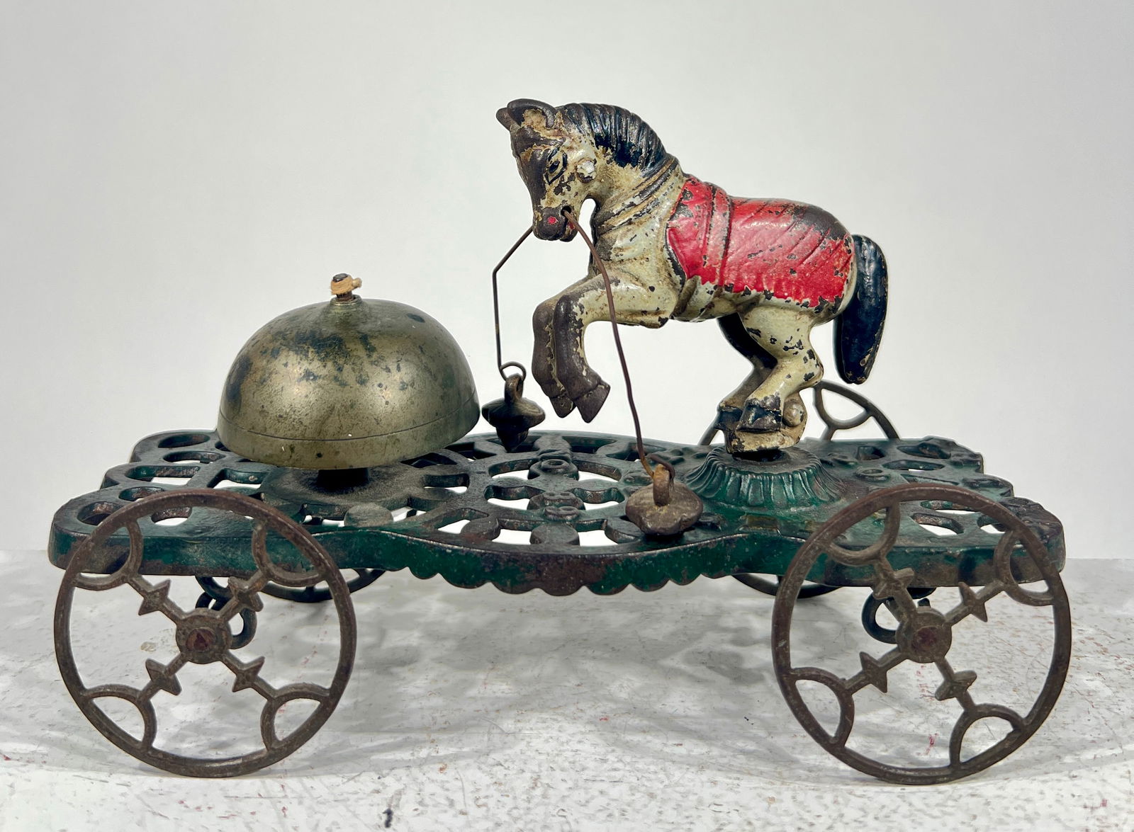 Trick Pony Bell Ringer: Gong Bell Mfg. Co. - CT. 1890 - 8"L x 5"T x 3 1/2"D