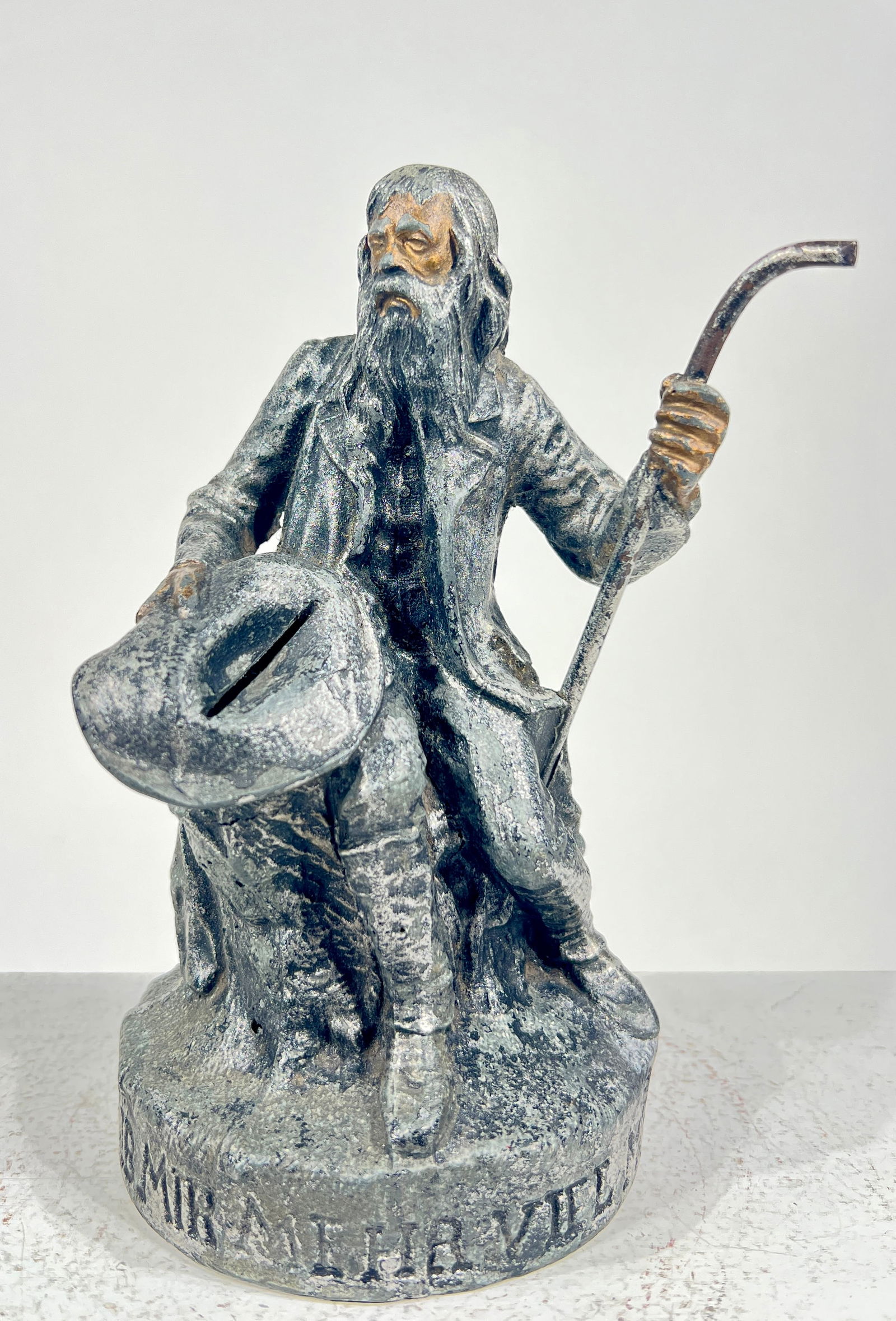 Beggar Man Silvered Tin Still Bank (1 of 3)