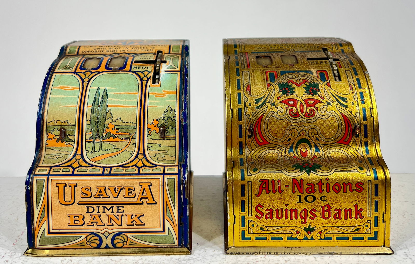 Two Sheet Tin Cash Register Banks (1 of 3)