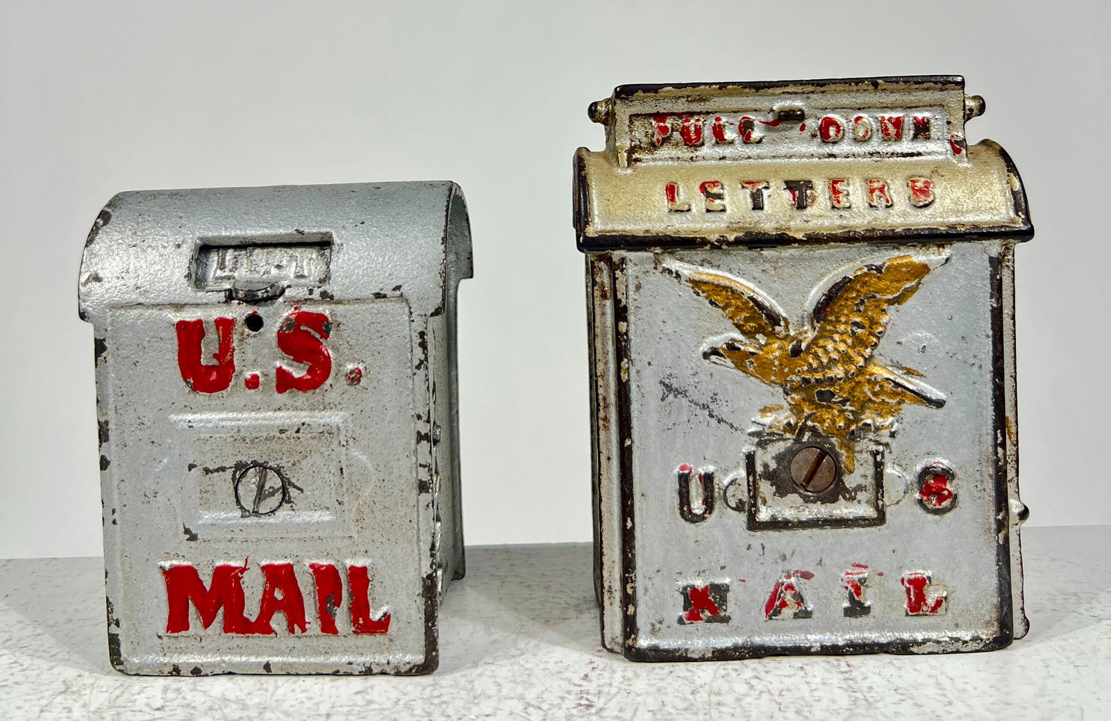 Two Mailbox Cast Iron Banks (1 of 3)