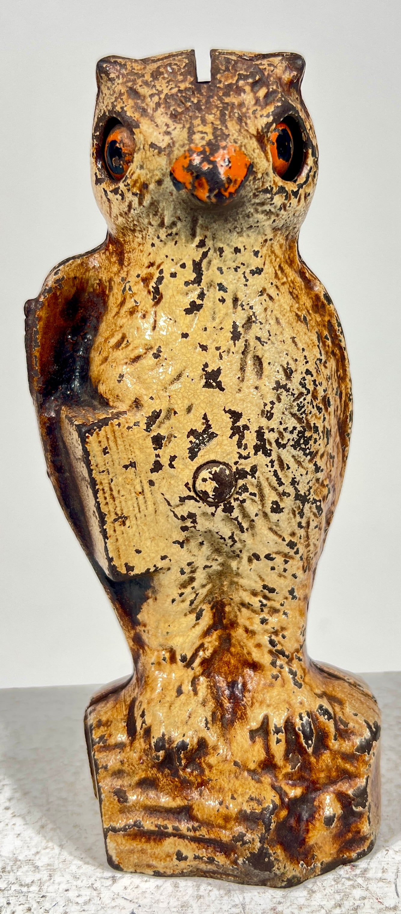 Owl with Slot in Head Cast Iron Mechanical Bank - AKA Blinky the Owl (1 of 3)