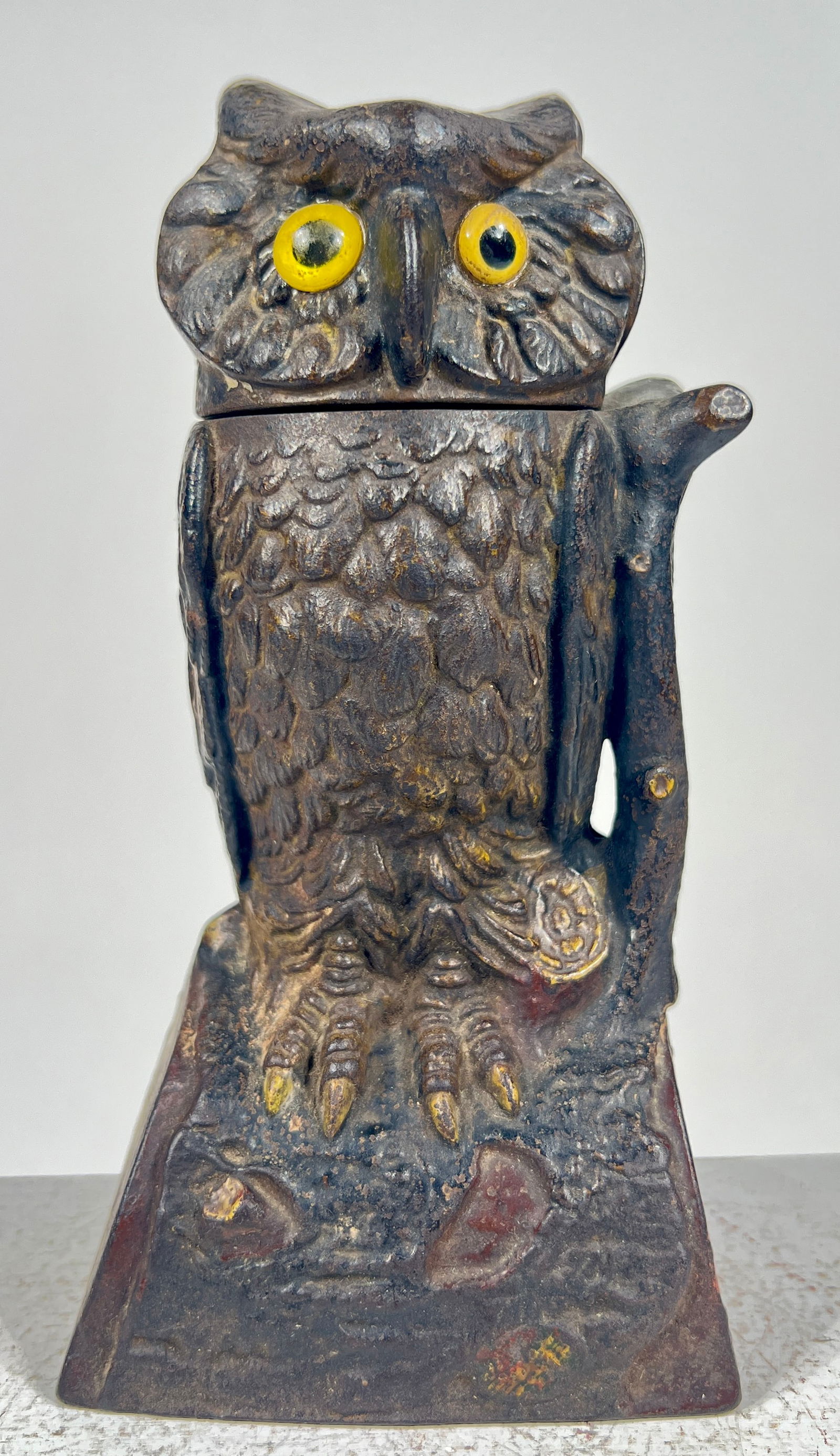 Owl Turns Head Cast Iron Mechanical Bank (1 of 3)