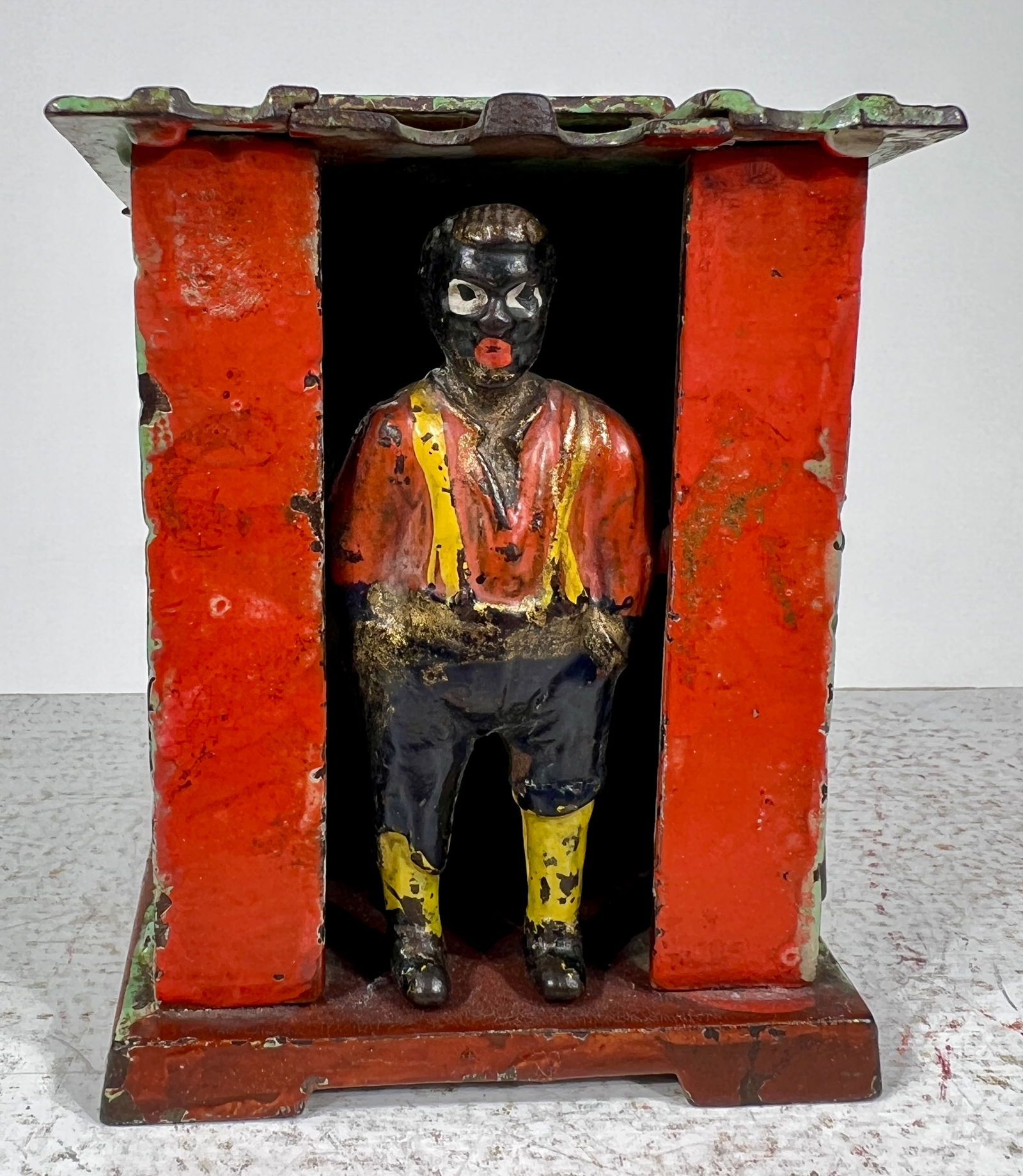 Green Cabin Cast Iron Mechanical Bank (1 of 3)