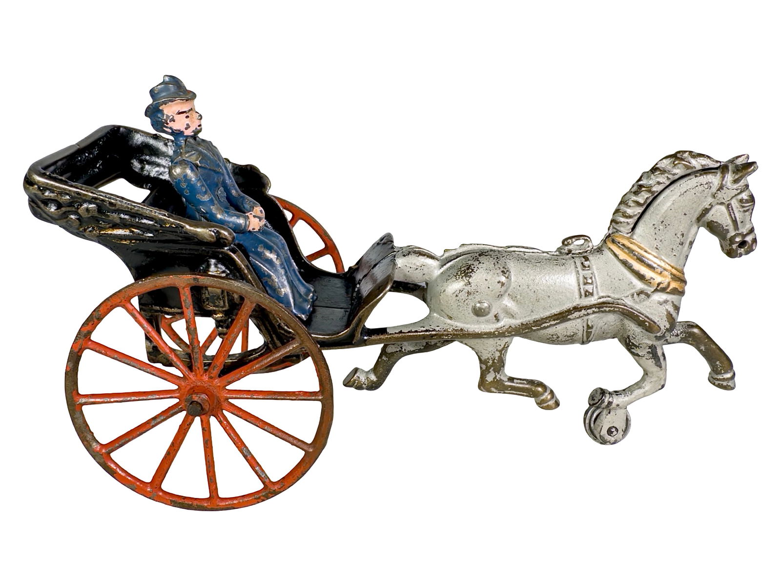 Single Horse Carriage - Cast Iron: Kenton Hardware - Kenton, OH. 1910. 10"L x 6 1/4"T x 3 1/2"D. The Olshefski Collection.