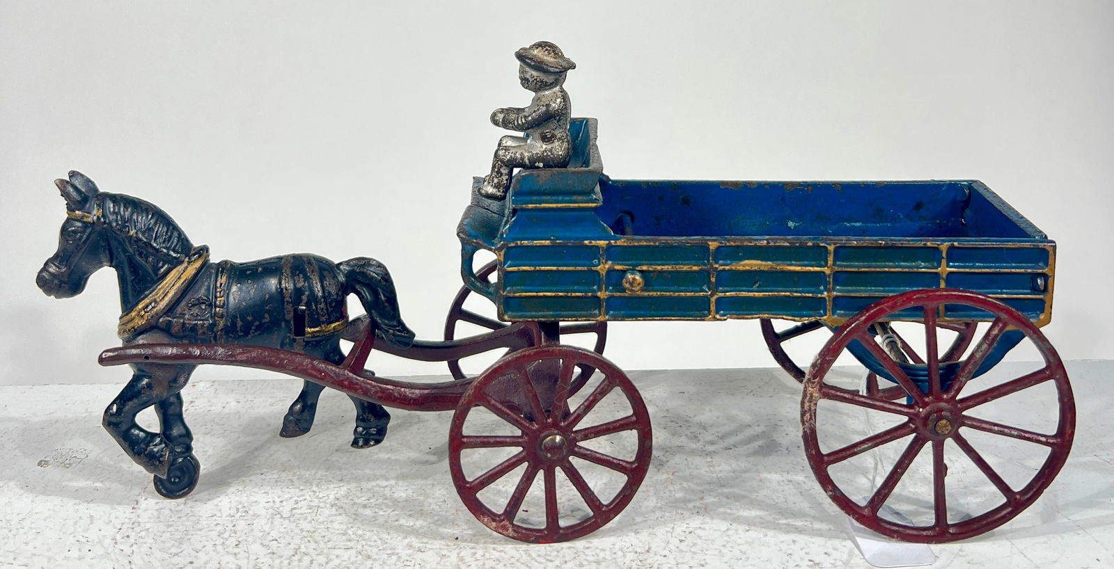 Mule Drawn Dray Wagon: Harris Toy Company. Toledo, OH- 1895. 12"L x 6" T x 3 1/2" D. The Olshefski Collection.