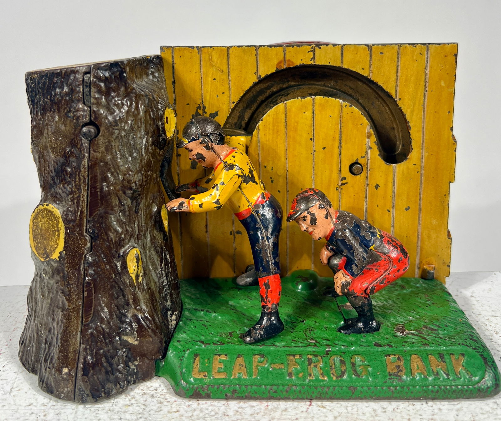 Leapfrog Mechanical Bank: Shepard Hardware CompanyBuffalo, NY- 1890 7 1/2"L x 5"T x 3 3/4"D The Olshefski Collection