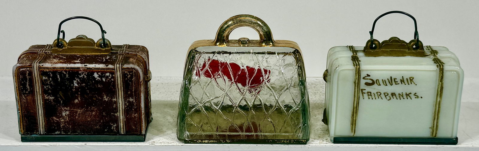 Three Glass Containers in luggage shapes (1 of 3)