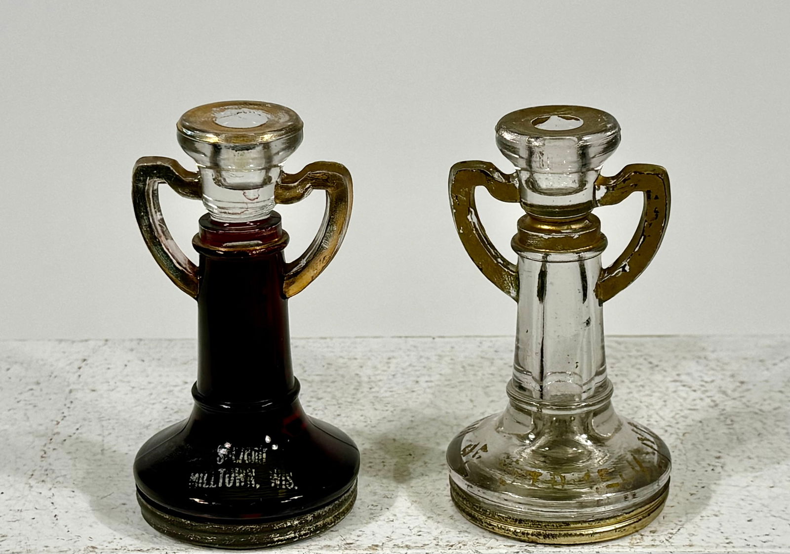 Two Glass Souvenir Candlesticks (1 of 3)