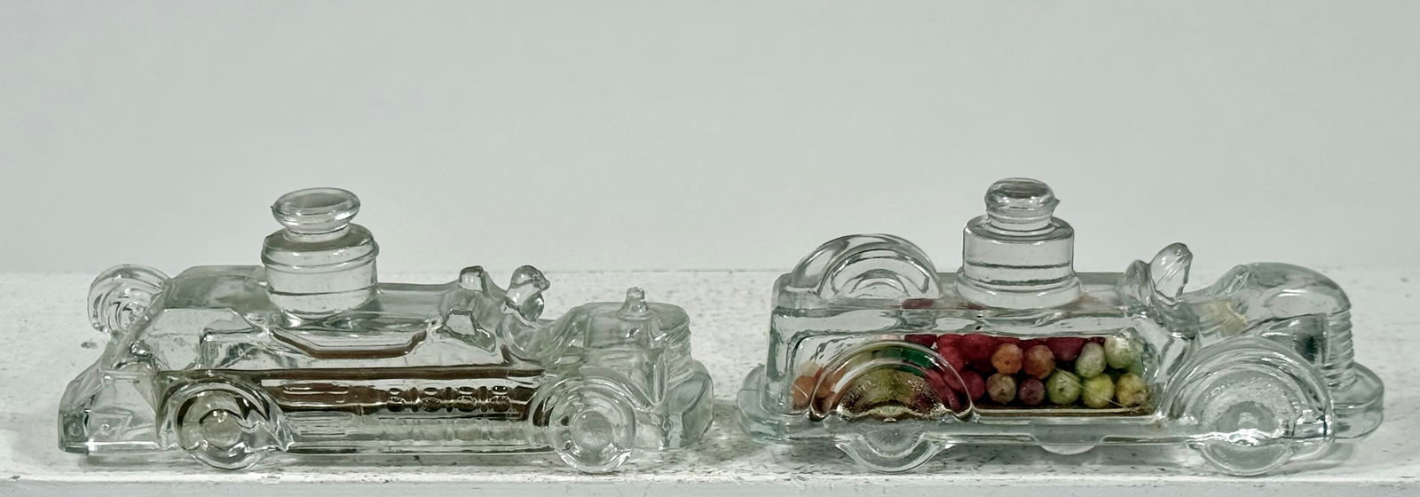 Two Glass Candy Containers Pumpers (1 of 4)