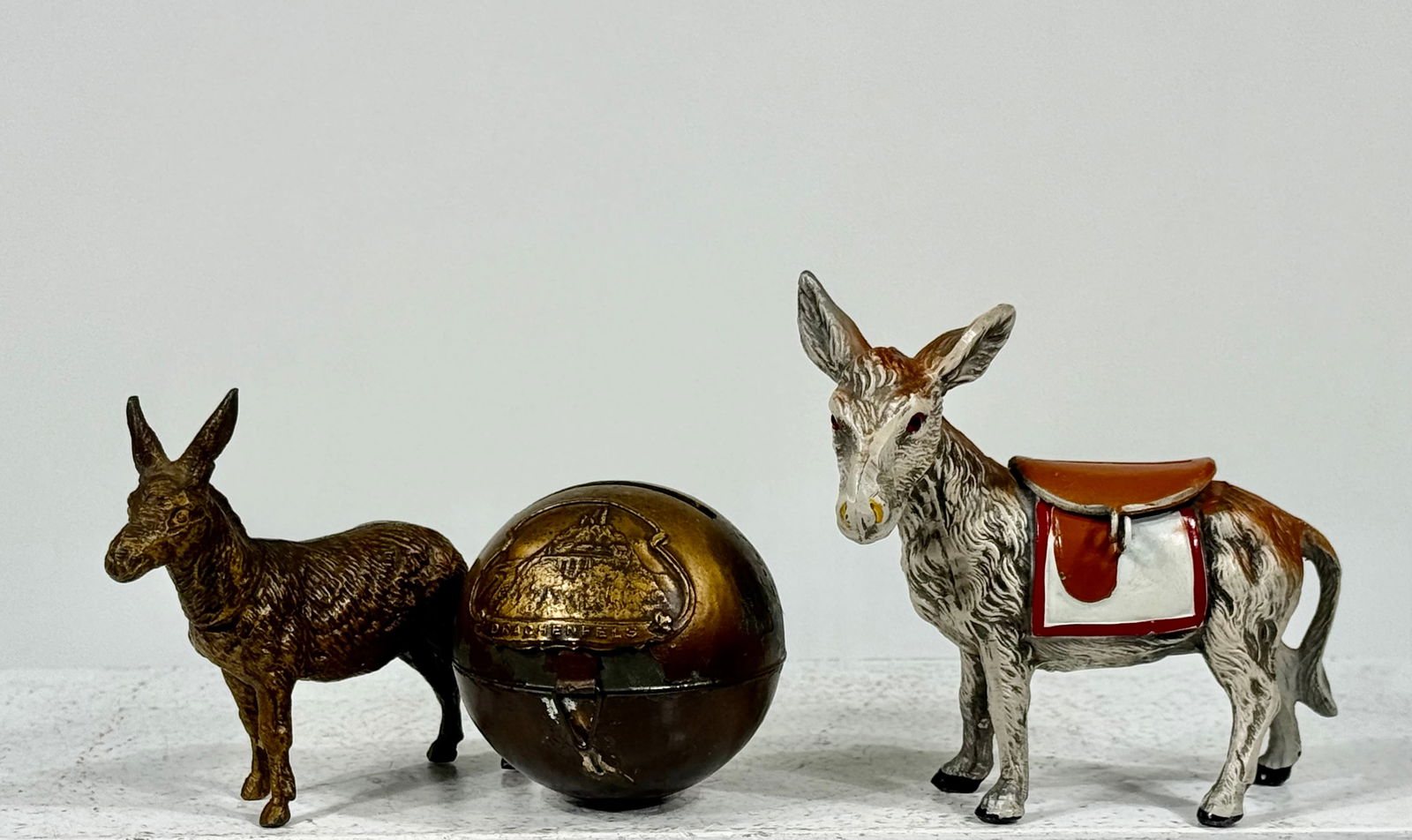 Two Spelter Donkey Themed Banks (1 of 3)